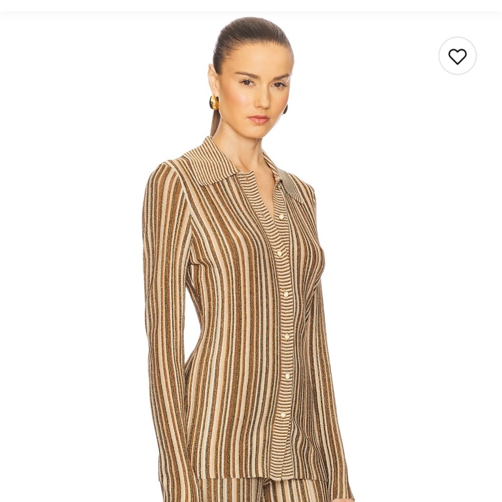 Veronica Beard London Metallic Striped Cardigan